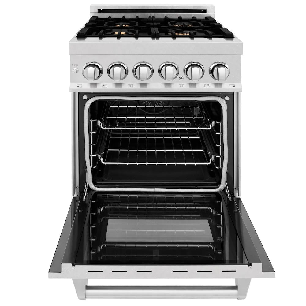 ZLINE Legacy 24-inch range in satin stainless steel RAS-SN-BR-24, front view
