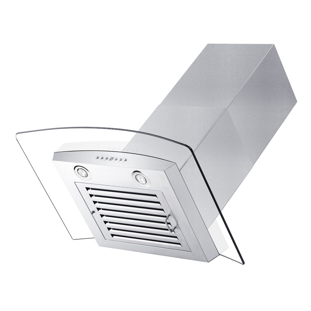 ZLINE Convertible Vent 36-inch range hood in stainless steel KZCRN-36, side view