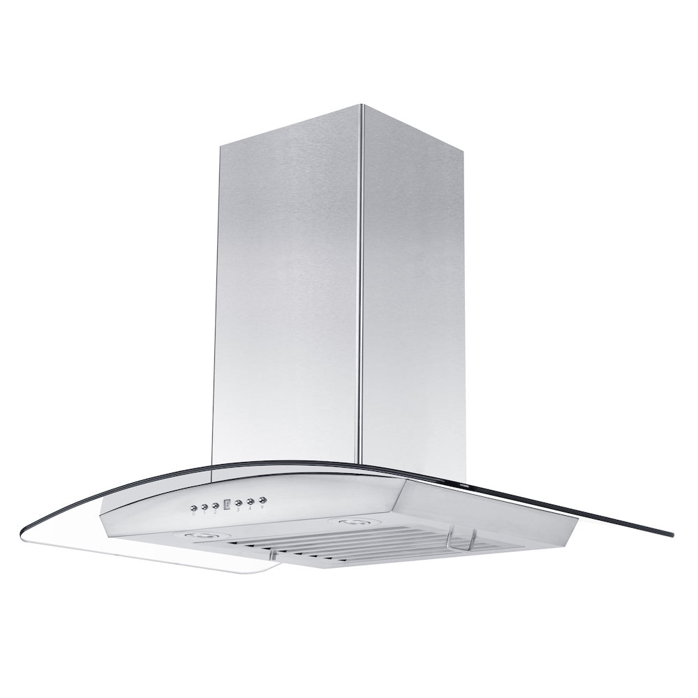 ZLINE Convertible Vent 36-inch range hood in stainless steel KZCRN-36, side view