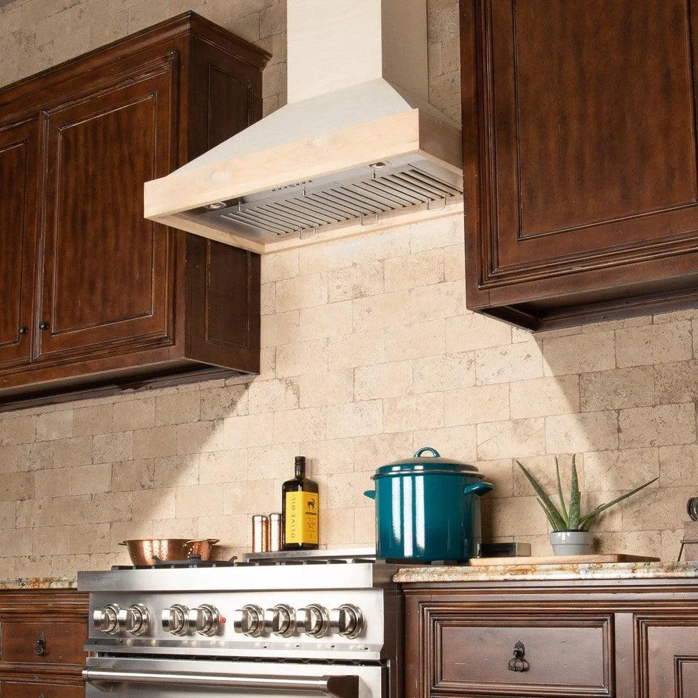 ZLINE Wooden 30-inch range hood in unfinished wood KBUF-30, view 5