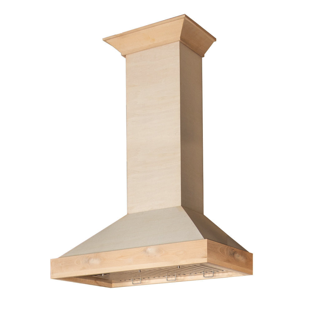 ZLINE Wooden 48-inch range hood in unfinished wood KBUF-48