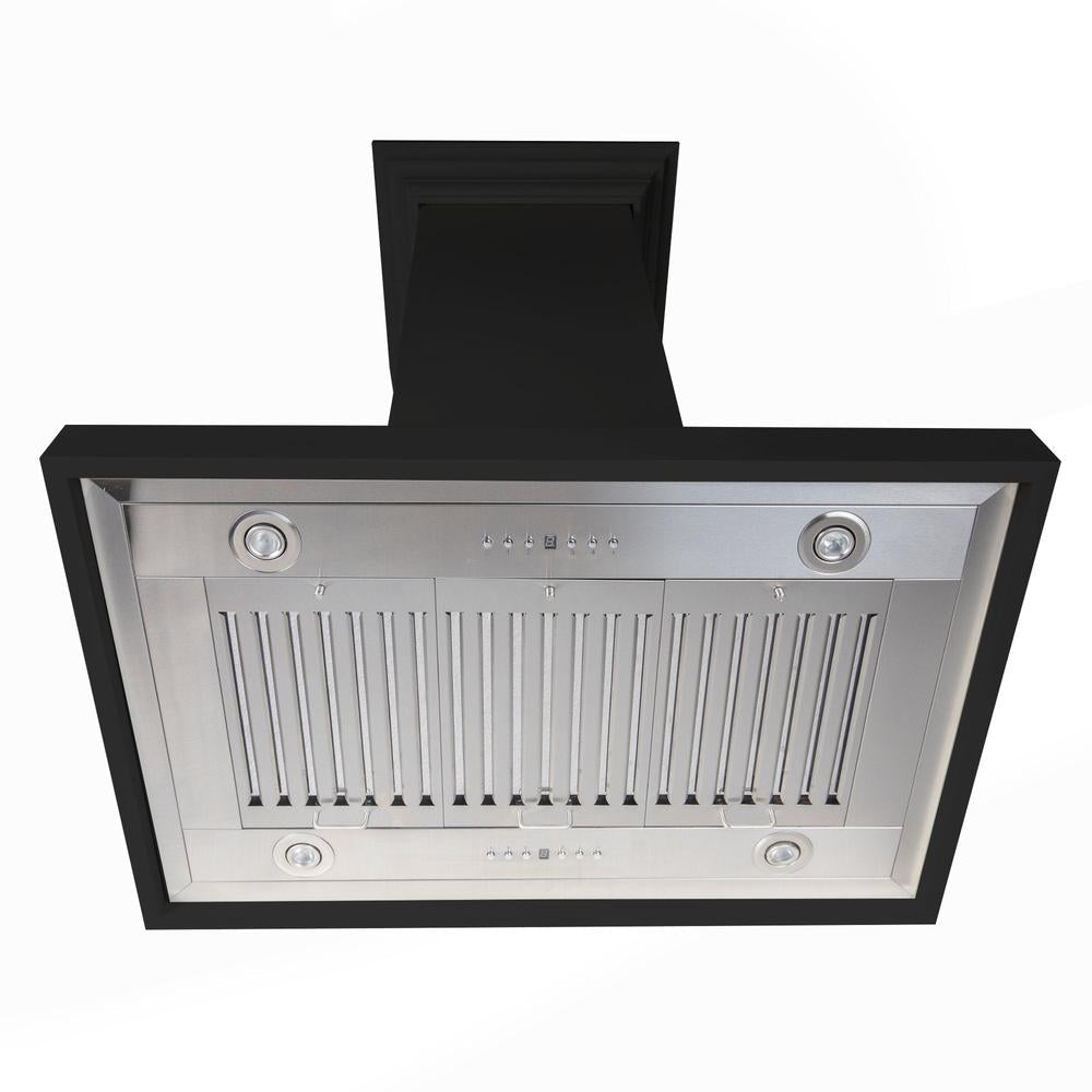 ZLINE Convertible Vent 36-inch range hood in black KBICC-36, view 4