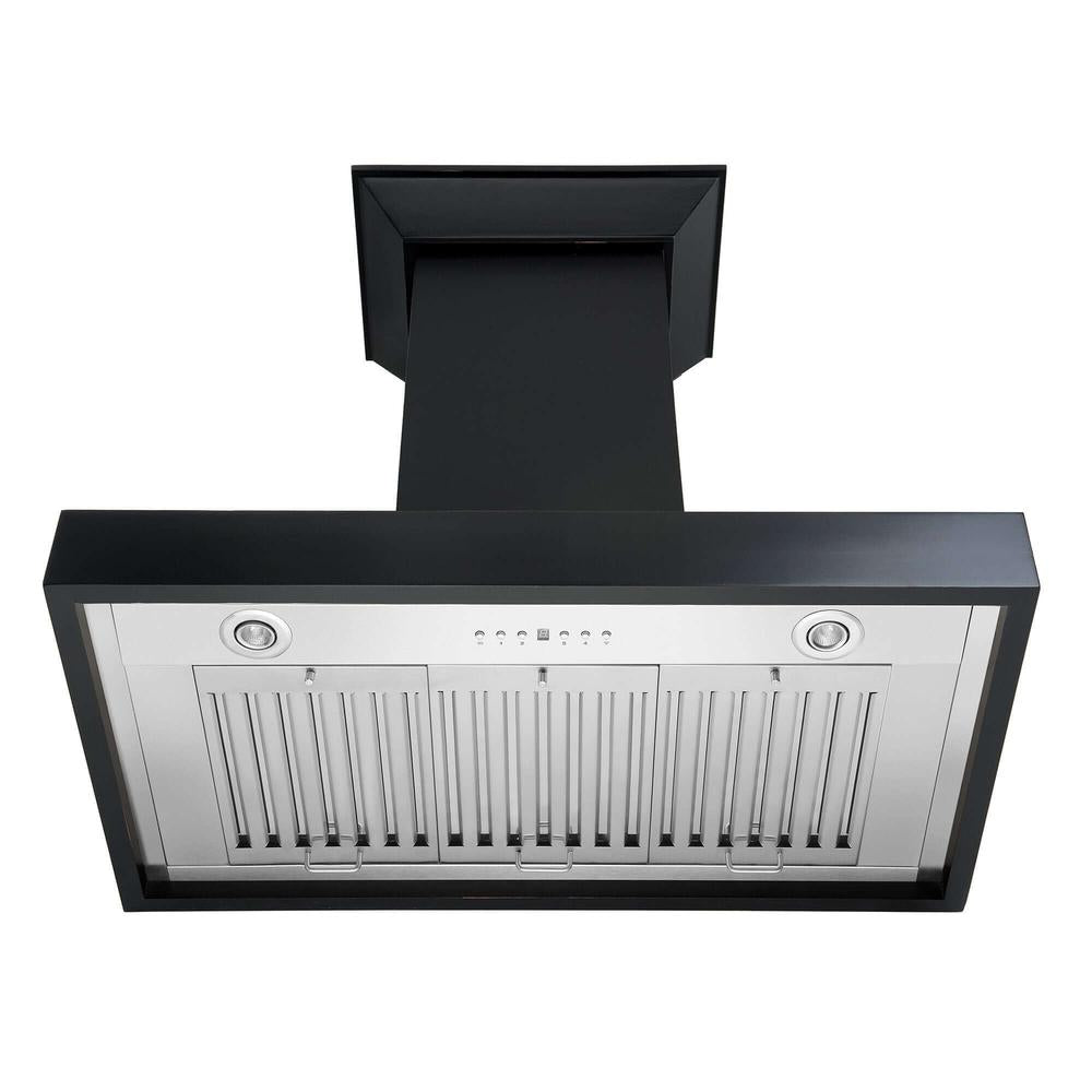 ZLINE Convertible Vent 30-inch range hood in black KBCC-30, view 3