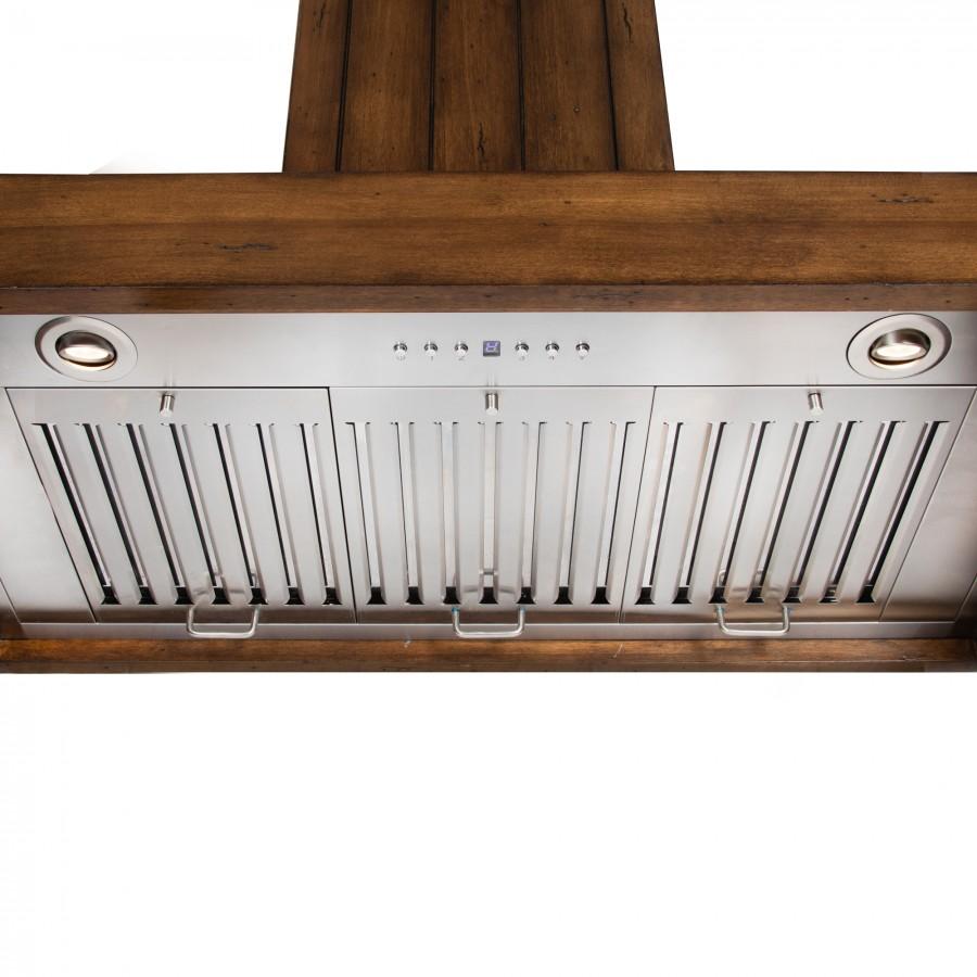 ZLINE Wooden 36-inch range hood in rustic light KPLL-36, view 6