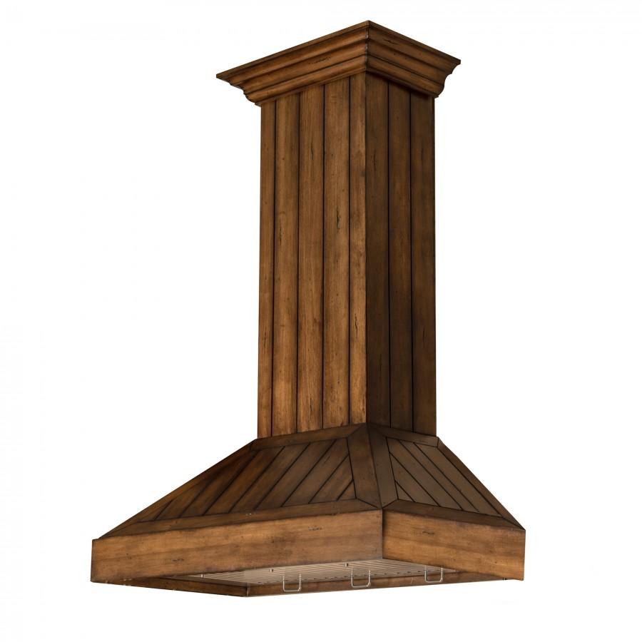ZLINE Wooden 30-inch range hood in rustic light KPLL-30