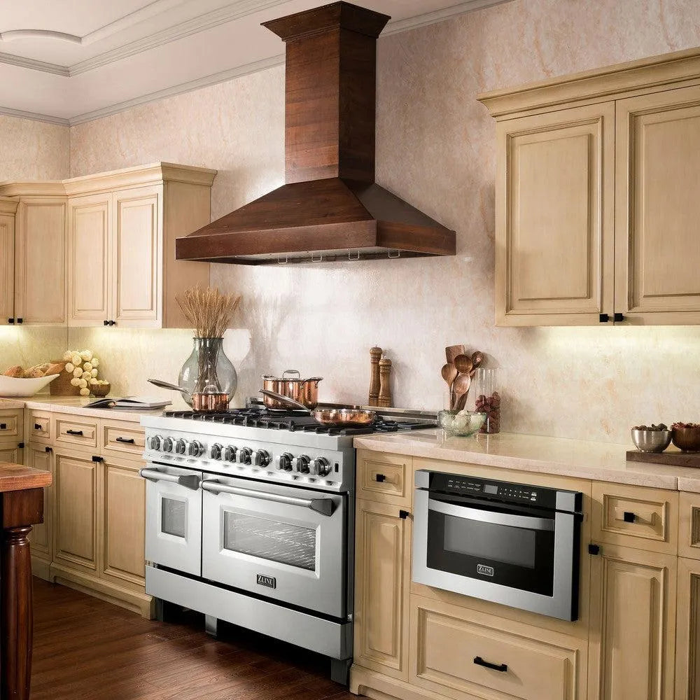 ZLINE Convertible Vent 48-inch range hood in walnut KBRR-48, view 2