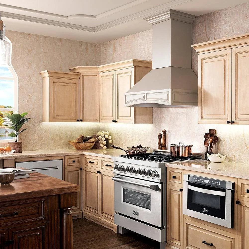 ZLINE Wooden 36-inch range hood in cottage white 321TT-36, view 2
