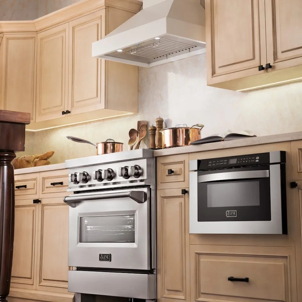 ZLINE Wooden 30-inch range hood in cottage white KBTT-30, view 7